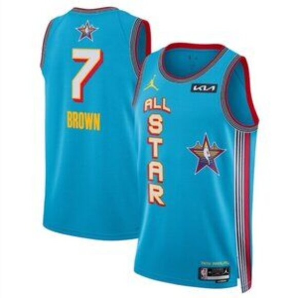 Mens Jaylen Brown Light Blue 2025 All Star Stitched Jersey
